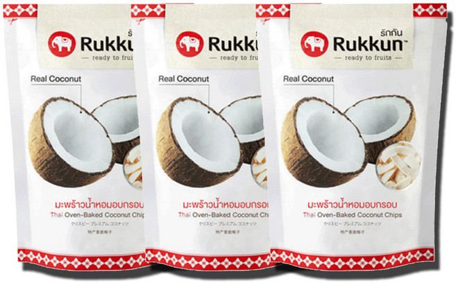 Rukkun 椰子片, 60g, 3個