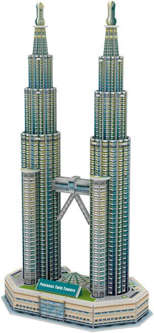 페이퍼락 페트로나스트윈 타워 3D 입체퍼즐, 37피스, 혼합색상, 1개