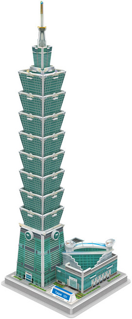 페이퍼락 타이베이 101 3D 입체퍼즐, 1세트, 혼합색상(WA204), 57피스