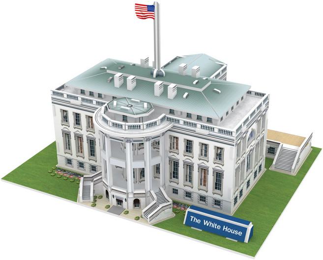 페이퍼락] 백악관 3D 입체퍼즐, 56피스, 혼합색상(WA208), 1개