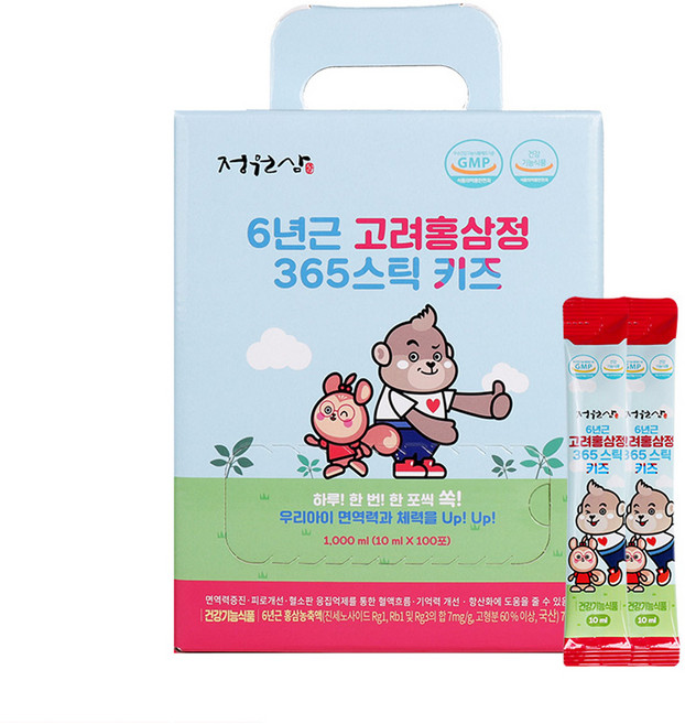 정원삼 6년근 고려홍삼정 365스틱 키즈, 10ml, 100개