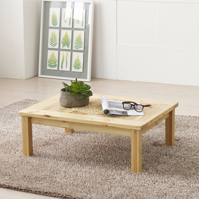 조은세상 편백나무 원목 테이블 800 x 600 mm, 내추럴