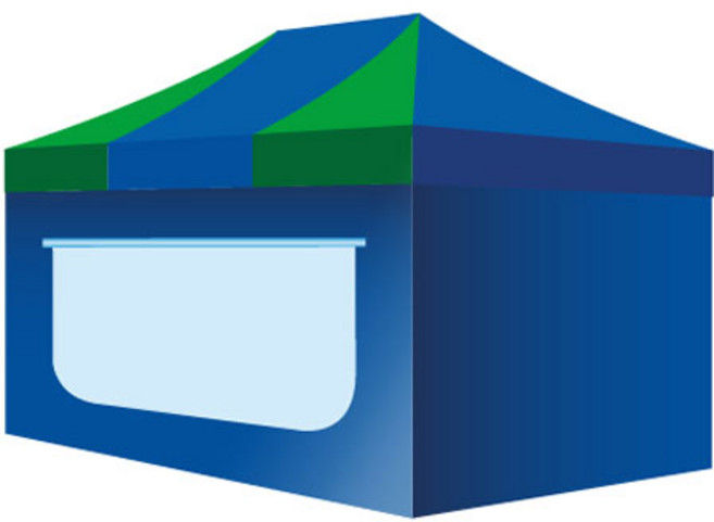홍캐노피 행사용 접이식 스틸 모기장벽면 캐노피천막 2.5 x 3.7 m, 파랑 + 녹색, 1개