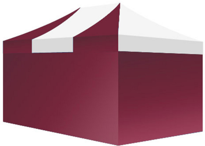 홍캐노피 행사용 접이식 스틸 민자벽면 캐노피 천막 2.5 x 3.7 m, 백색 + 와인, 1개