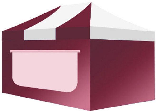 홍캐노피 행사용 접이식 스틸 모기장벽면 캐노피천막 2.5 x 3.7 m, 백색 + 와인, 1개