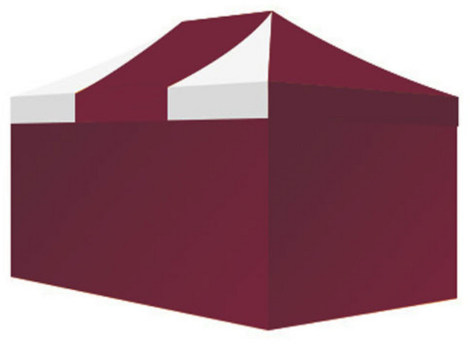 홍캐노피 행사용 접이식 스틸 민자벽면 캐노피 천막 2.5 x 3.7 m, 와인 + 백색, 1개