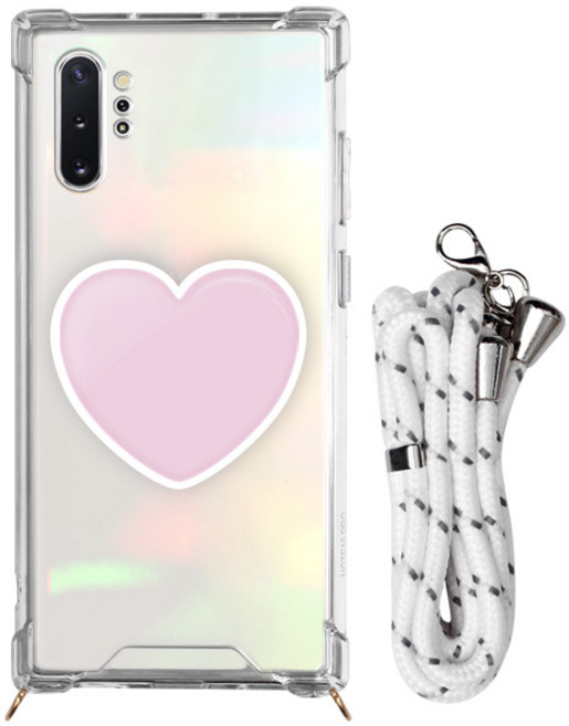 바니몽 목걸이 챠밍톡 화이트 컬러하트 휴대폰 케이스