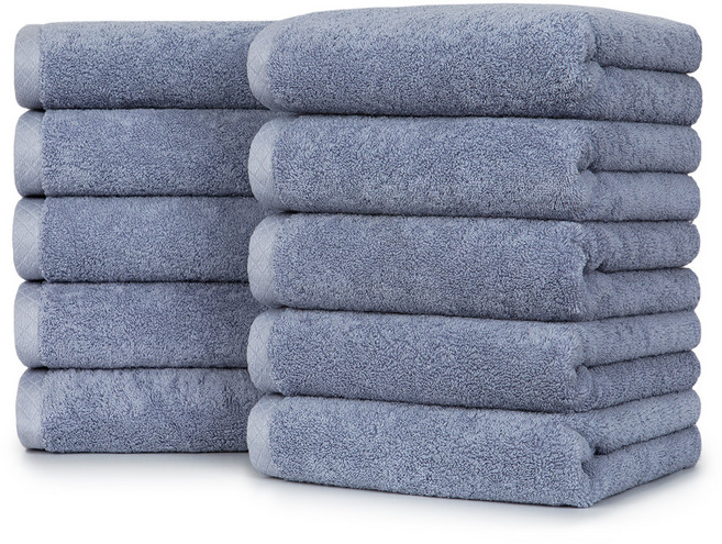 무한타올 국내생산 프리미엄 호텔타월 200g 40수 코마사, 연블루, 10개