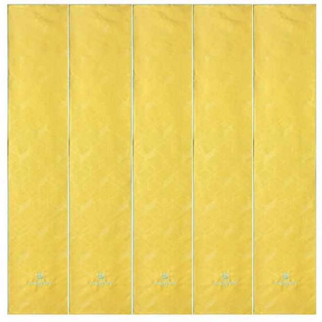 송월타월 AB 엠보 패턴 스포츠 타월 20 x 100 cm, 노랑, 5개