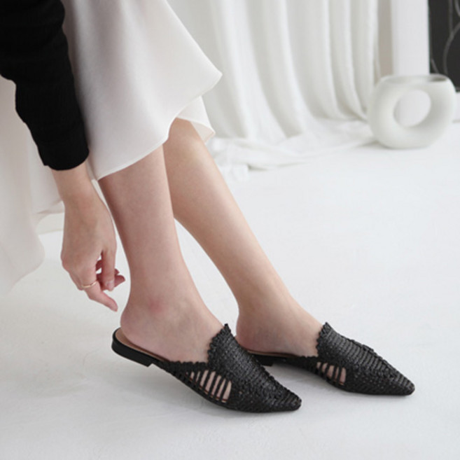 浪漫Lounge 女款 Harikin 穆勒鞋, 235, 黑色