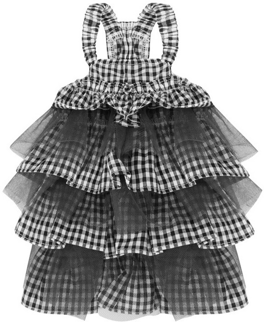 퍼피엔젤 체크 캉캉 드레스 PA-DR230, 999 BLACK, 1개