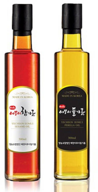 예천 어무이 참기름 300ml + 들기름 300ml, 1세트