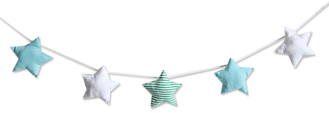 LivingDA 立體布質星星拉旗組, 圖案藍