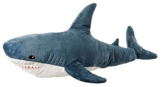 鯊魚造型安撫玩偶, 100cm, 1個, 藍色系