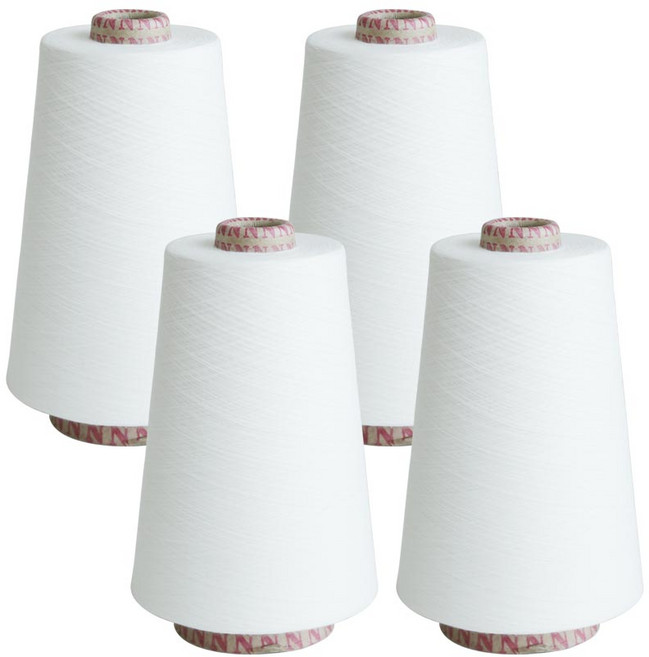 한빛텍스타일 40수 2합 재봉실 4p, 순백색, 12800m