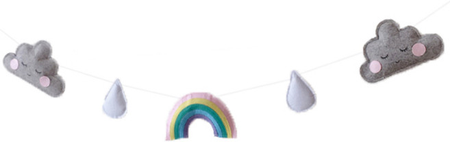 Party09 PARTYDECO 彩虹雲朵掛旗, 灰色
