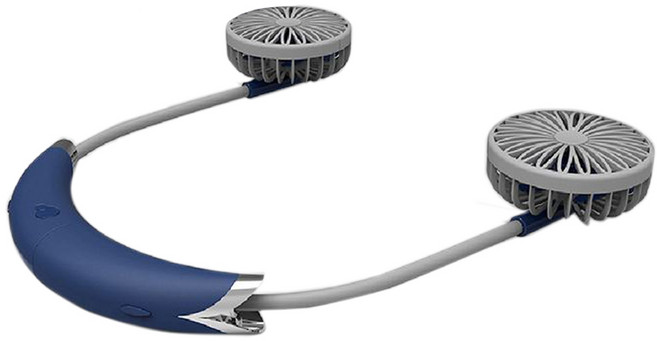 분리형 목걸이 휴대용 선풍기, HQM-FB01, 블루