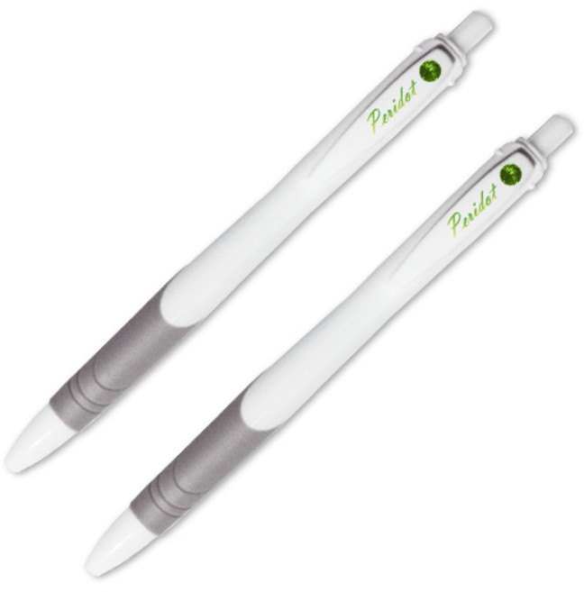 제브라 럭키 스톤 탄생석 볼펜 0.7mm, 8월 페리도트, 2개