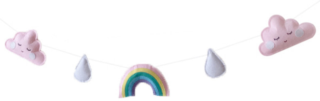 LivingDA 彩虹雲朵掛旗, 粉紅色