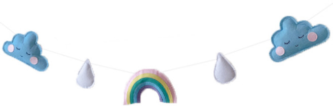 Party09 PARTYDECO 彩虹雲朵掛旗, 藍色