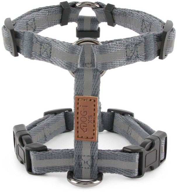 도그아이 반사광 캐시미어 H형 강아지 하네스, 그레이, 1개