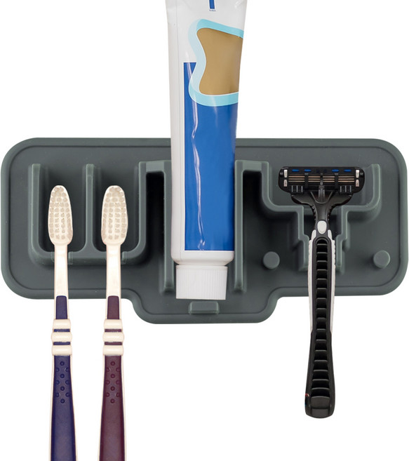 플라이토 실리콘 흡착 다용도 칫솔걸이, 차콜그레이, 1개
