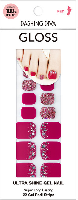 데싱디바 오캘리포니아 글로스 리얼젤 페디 네일스티커, 체리 캔디, 1개