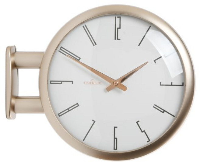 타임데코 리얼 모던 양면 A7 벽시계, 샴페인골드