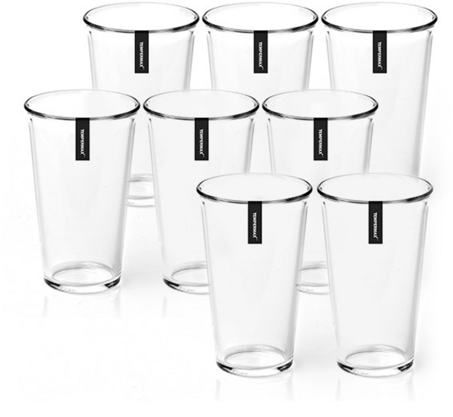 글라스락 내열강화 샤이닝 유리 텀블러 8p, 투명, 500ml, 1세트