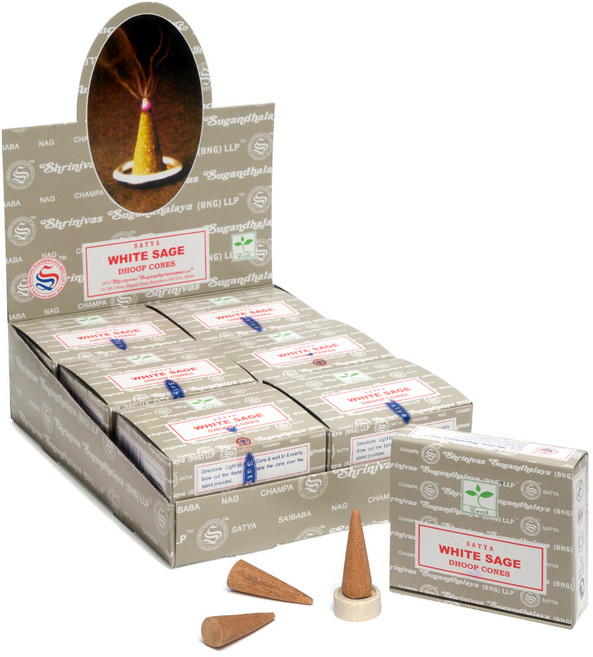 사티아 인센스 콘 15g X 12p, 화이트세이지
