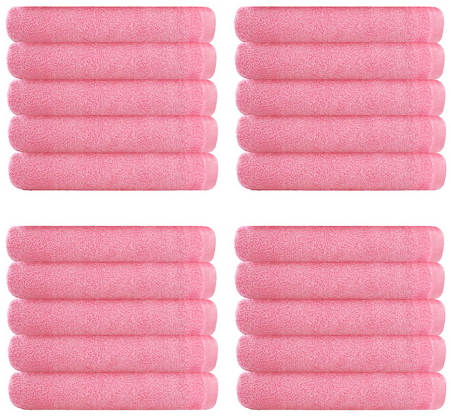 송월타월 업소용 세면타올 32 55g 면사, 분홍, 20개