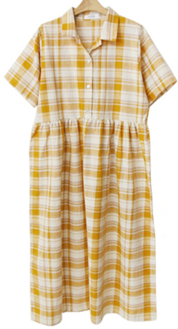 팡팡샵 임부용 E미우 체크 OPS 원피스