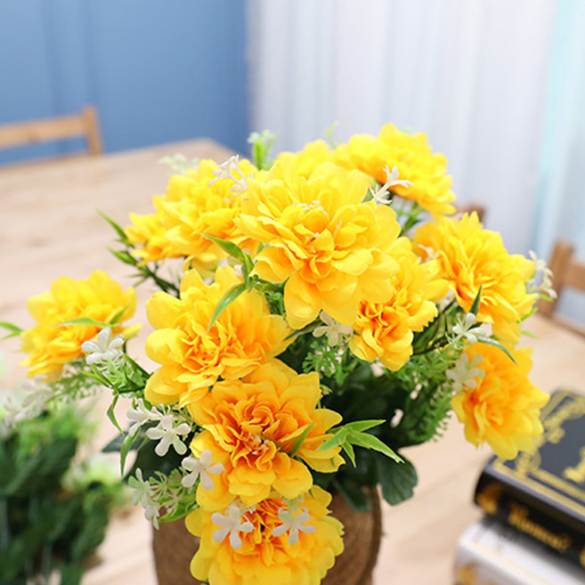 조아트 조화 쏠데이지 꽃다발, 옐로우, 3개