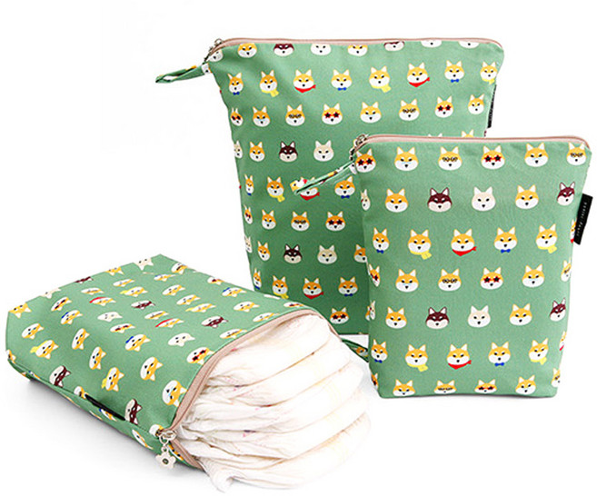 코니아일랜드 방수 기저귀 파우치 3종 세트, 패션도그