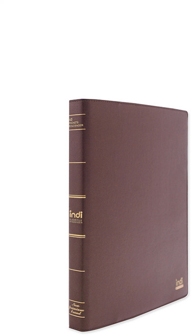 인디 가띠 링 클리어파일 40매, 밤색, 1개