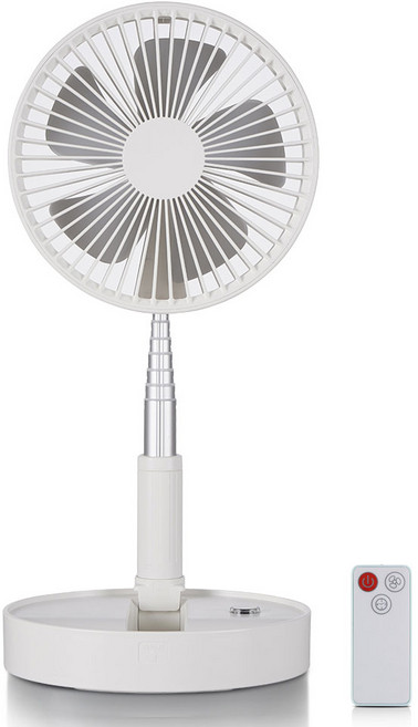 유니맥스 무선 휴대용 접이식 리모컨 선풍기, UMF-R007W, 화이트