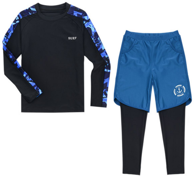 에스티홀리데이 아동용 래쉬가드 + 이중바지 세트 C6418
