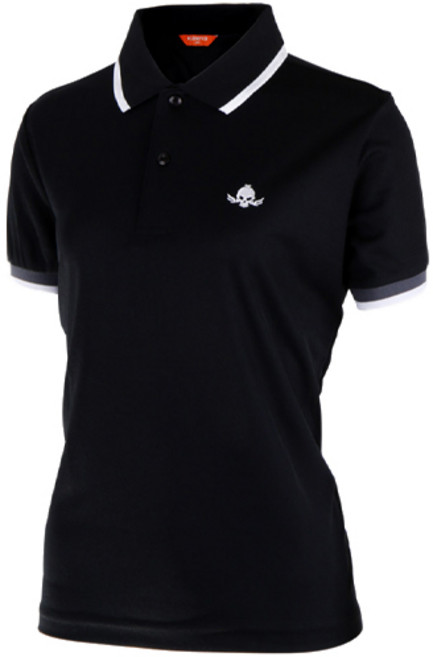 카시야골프 여성용 스컬 쿨론 요꼬배색 골프 반팔 티셔츠