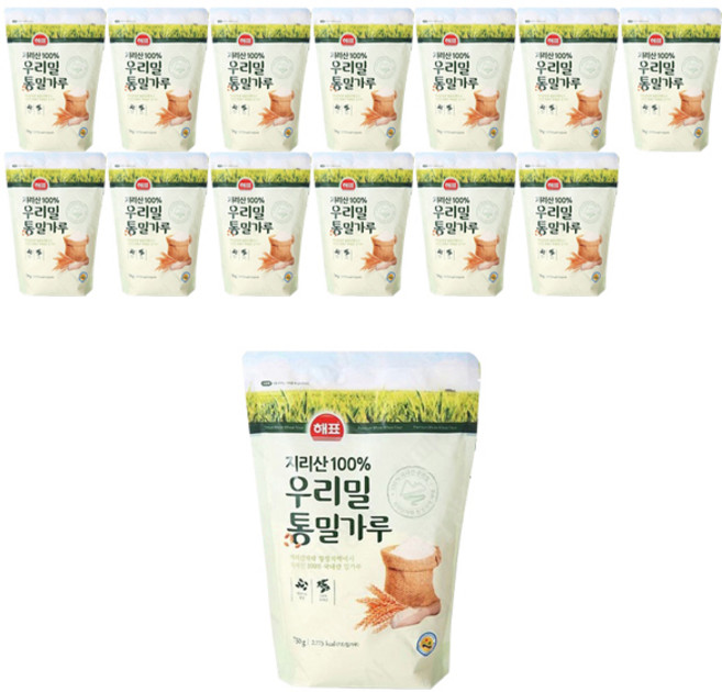 해표 우리밀 통밀가루, 750g, 14개