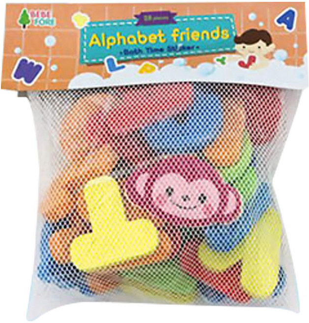 베베포레 물놀이 스티커 유아목욕놀이완구, 알파벳친구들, 1개