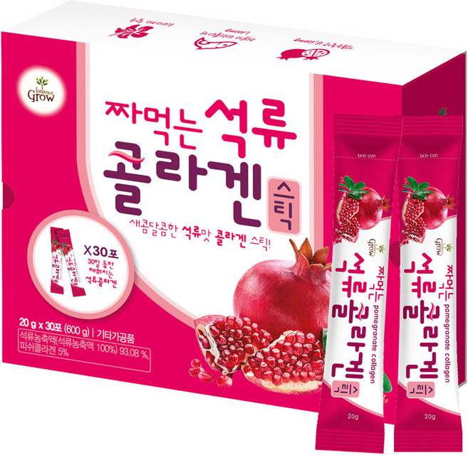 발란스그로우 짜먹는 석류 콜라겐 스틱, 20g, 30개
