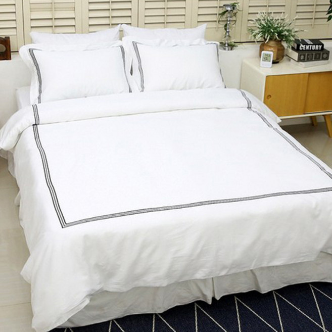 마마즈홈 이집시안 80수 호텔 침구 이불 풀세트, 네이비, 이불+매트커버+베개커버 세트