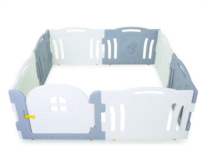 에듀플레이 아장아장 베이비룸문 8p세트, 그레이 + 화이트, 1개