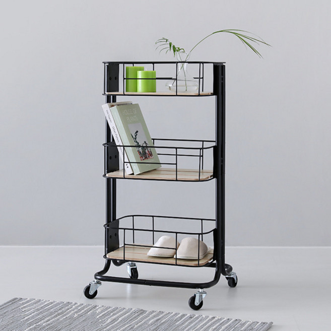 마켓비 CESNA 트롤리 카트, 블랙, 3단