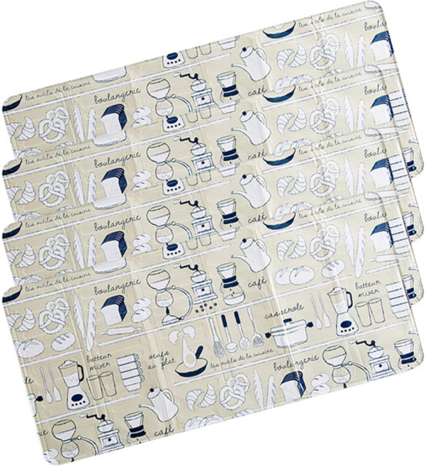 블럭마트 가스렌지 오염방지가드 옐로우, 4개