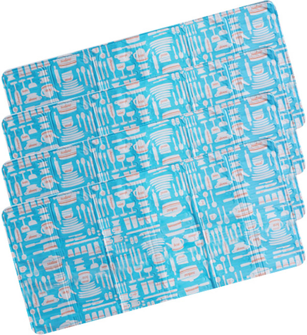 블럭마트 가스렌지 오염방지가드 블루, 4개