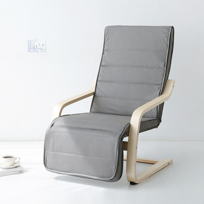 마켓비 벤우드 안락의자 레그레스트 YC02A 내추럴, 라이트그레이, 1개