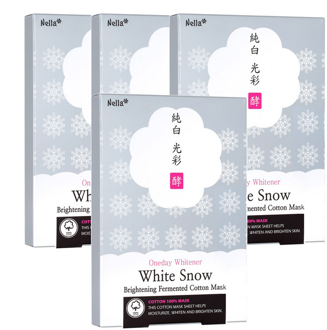 넬라 하얀눈 광채 발효 순면 마스크팩, 1개입, 20개