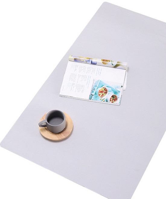 갓라이프 와이드 논슬립 가죽 프리미엄 데스크 매트, 라이트그레이