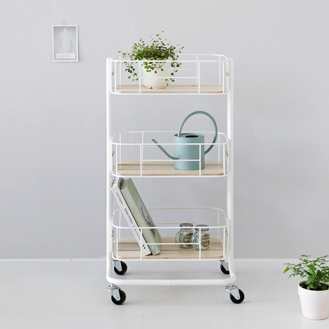 마켓비 CESNA 트롤리 카트, 화이트, 3단